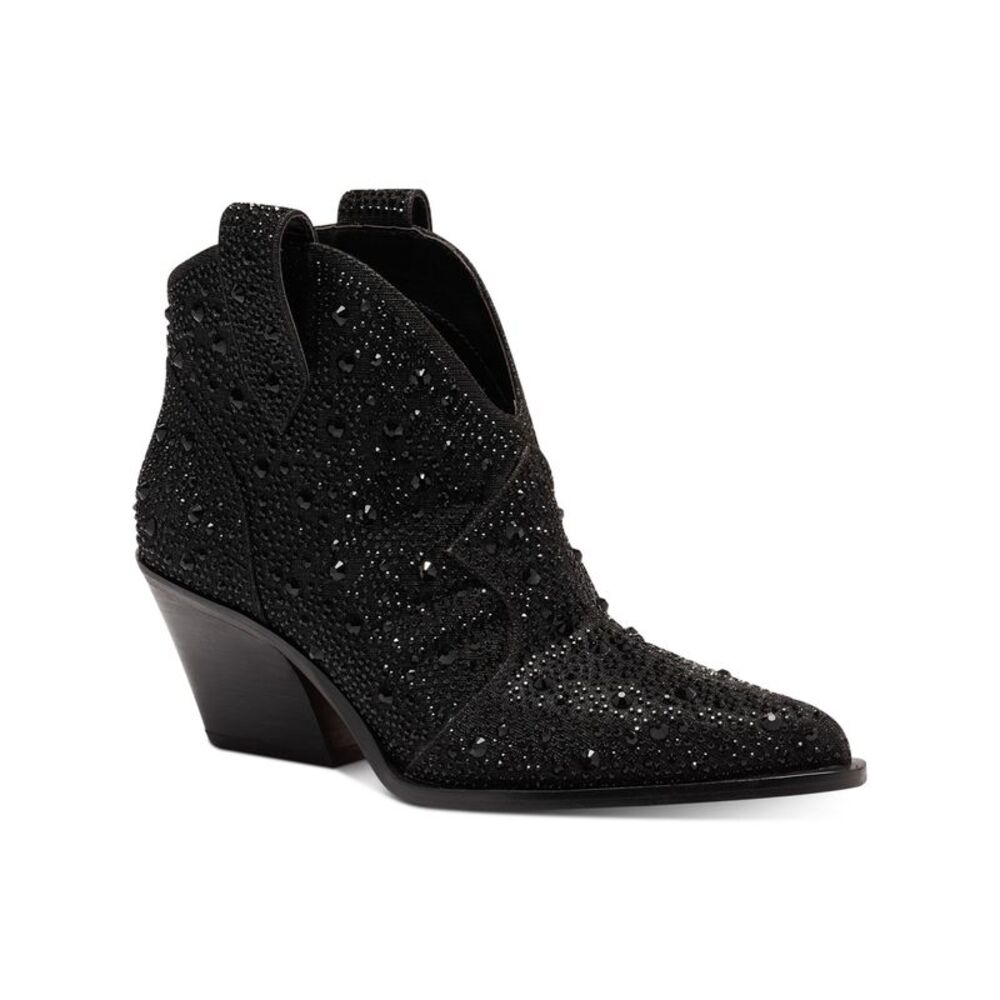 JESSICA SIMPSON Womens Black Notch Pull-Tabs Zadie Slip On Western Boot 5 M